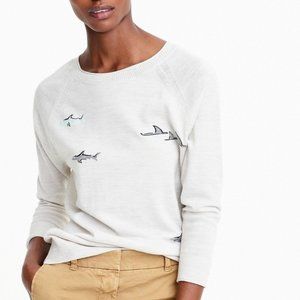 Merino wool crewneck sweater in shark - Small